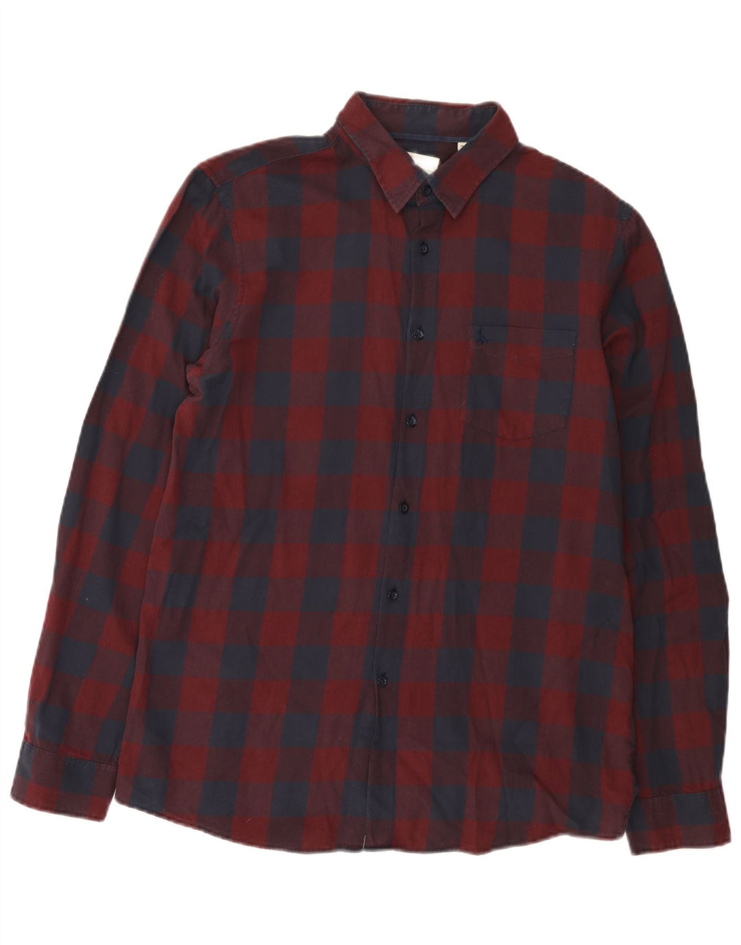 Jack Wills Chemise classique pour homme en coton vichy bordeaux moyen