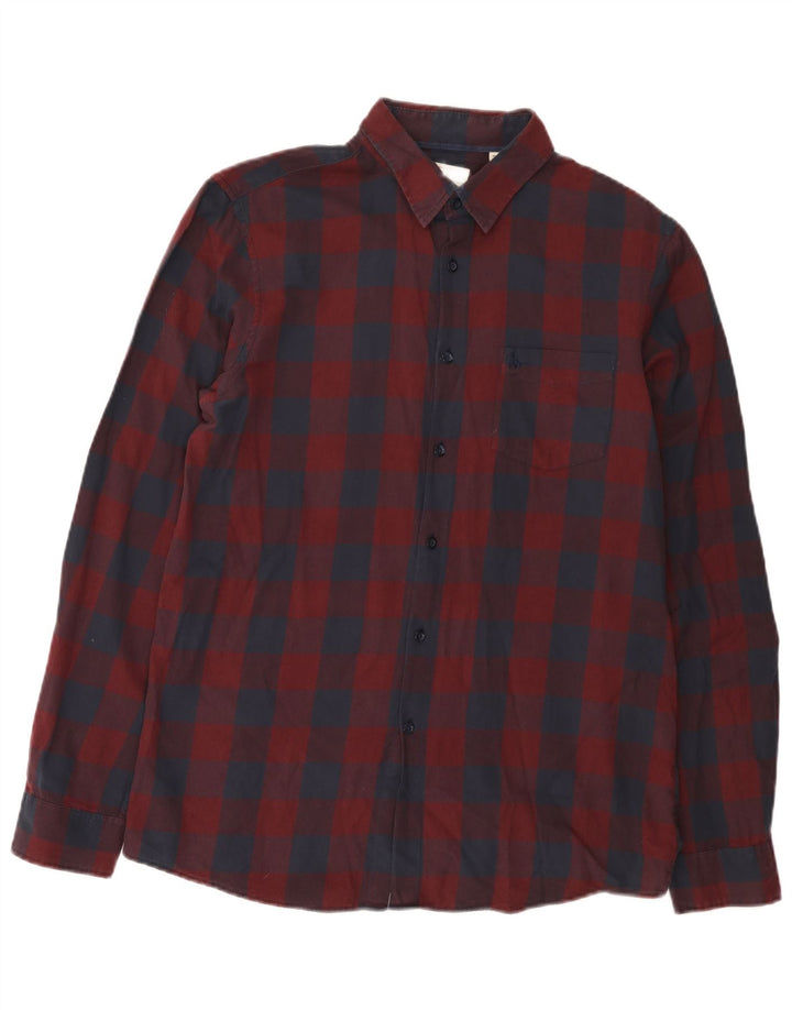 Jack Wills Chemise classique pour homme en coton vichy bordeaux moyen