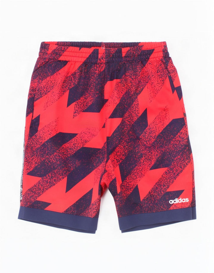 Adidas Boys Climalite Sportshorts 6-7 År Rød Geometrisk Polyester