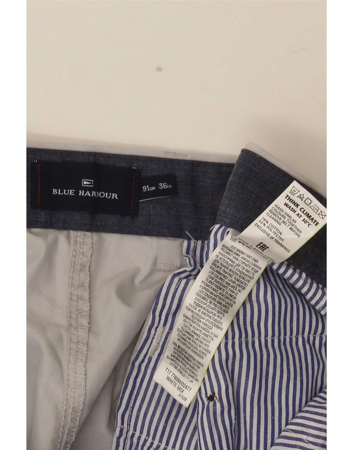Marks & Spencer Mens Blue Harbour Chino Shorts W36 Large Grey Cotton