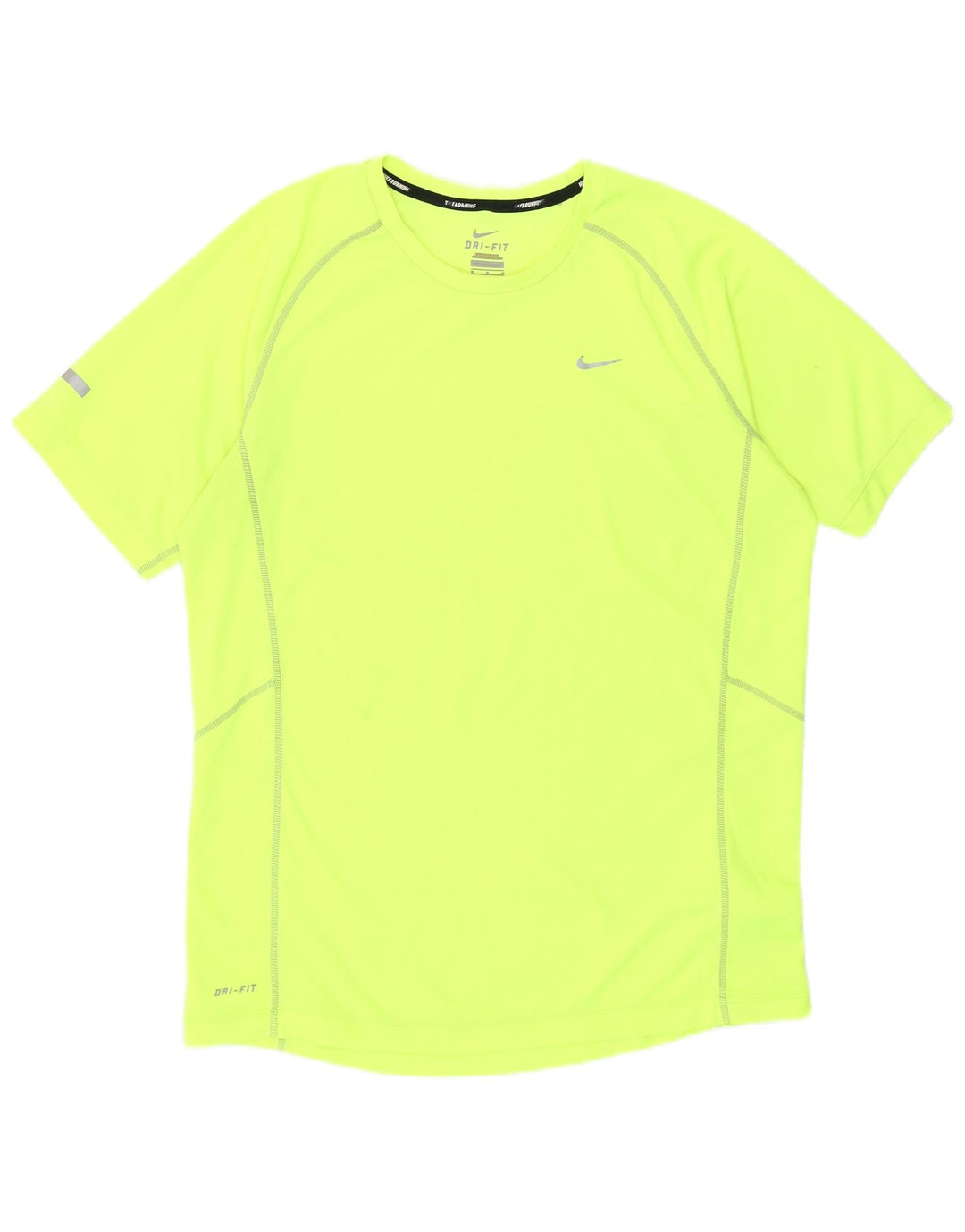 Nike Mens Dri Fit T-Shirt Top Medium Yellow Polyester