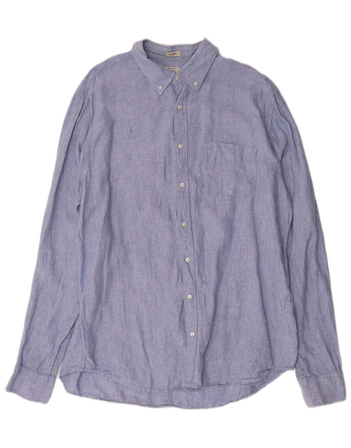 J. Crew Herre høj Classic Fit skjorte XL Blå hør