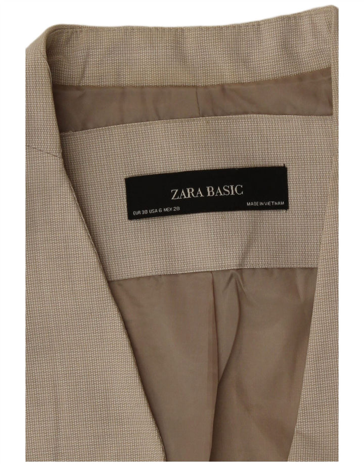 Giacca blazer a 1 bottone da donna Zara EU 38 piccolo pied de poule beige