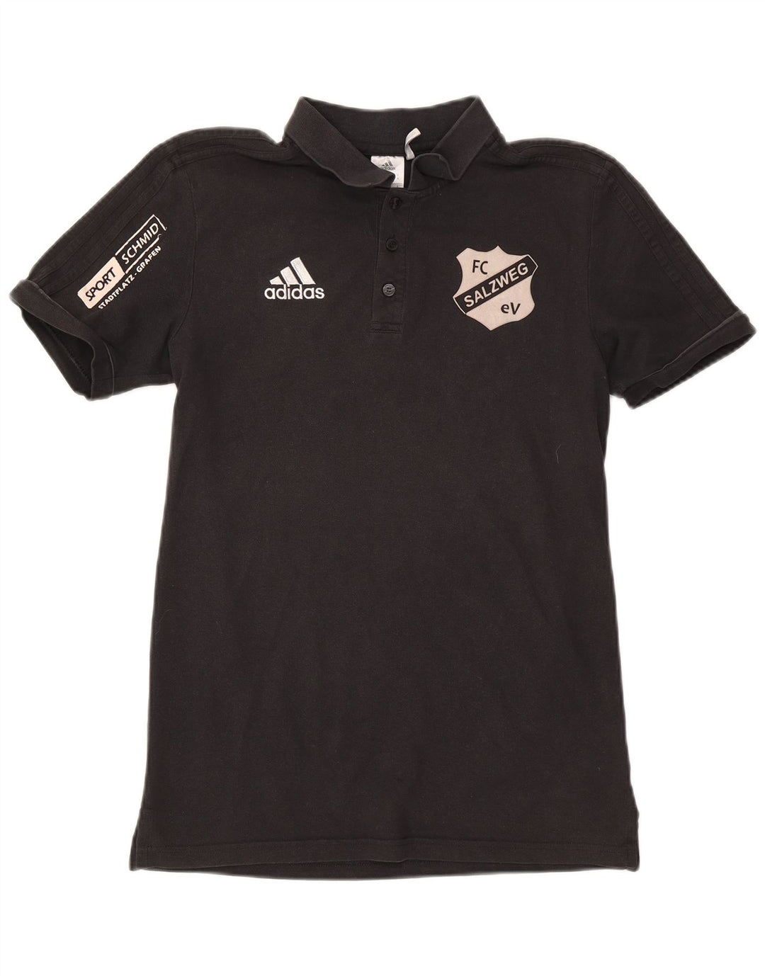 Polo grafica da uomo Adidas in cotone nero medio