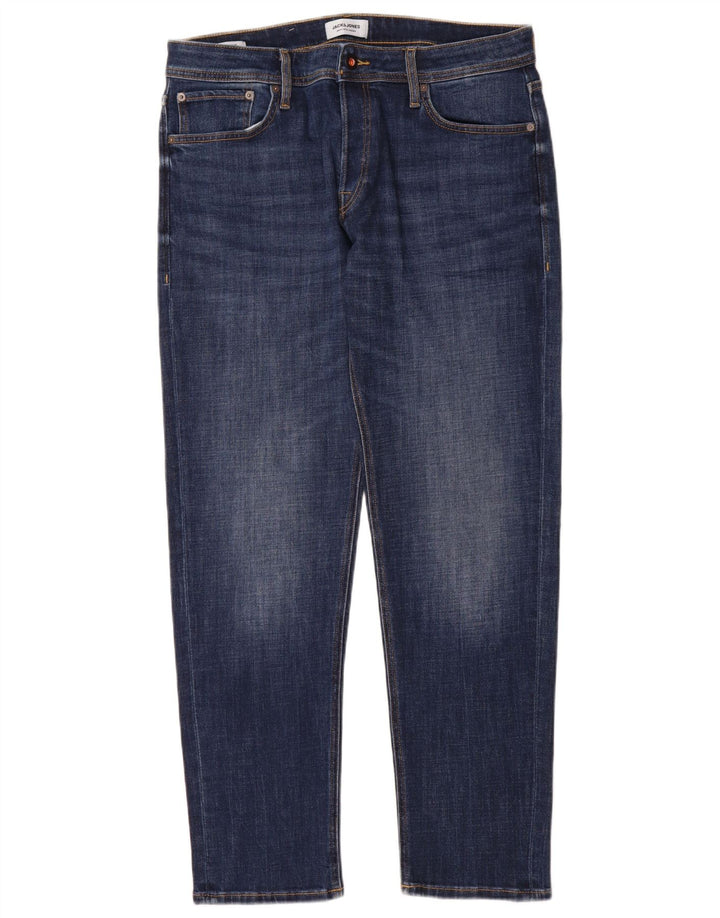 Jack & Jones Mens Slim Jeans W34 L32 Blue Cotton