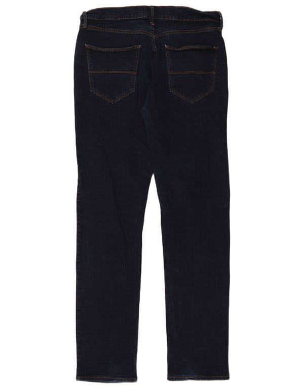 Marks & Spencer Mens Tapered Jeans W34 L33 Navy Blue Cotton