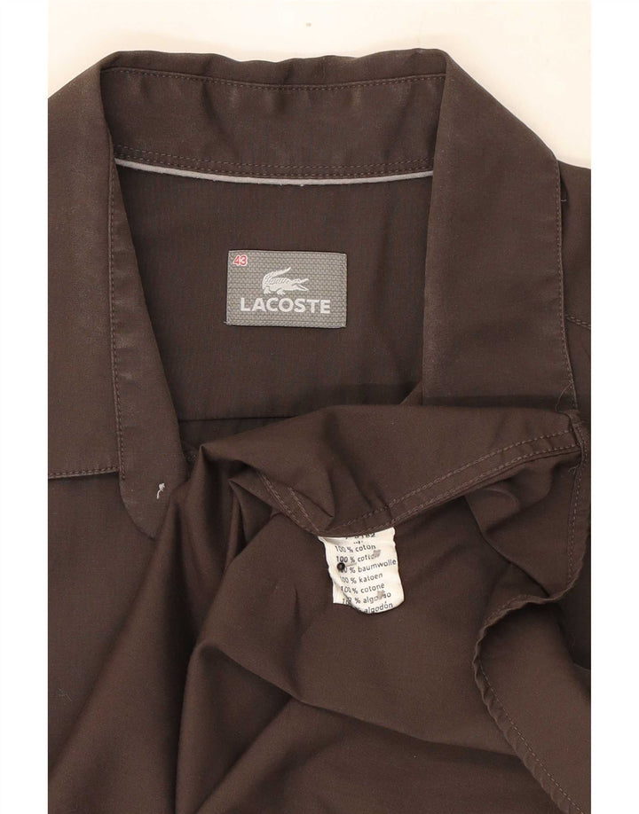 Lacoste Herrenhemd, Größe 43, große braune Baumwolle