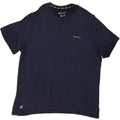 EDDIE BAUER Mens T-Shirt Top XL Navy Blue Flecked Polyester Vintage Eddie Bauer and Second-Hand Eddie Bauer from Messina Hembry 