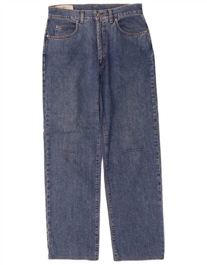 Jeans affusolati da uomo con cintura in cotone W34 L33 Blu