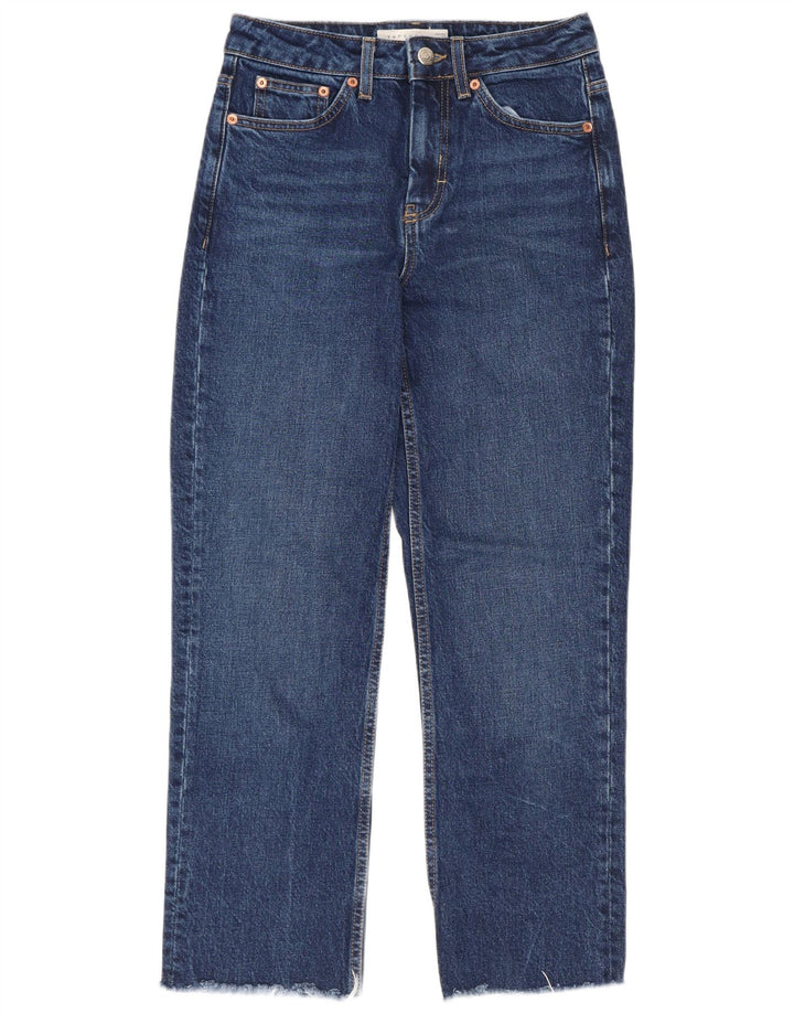 Topshop Womens Straight Jeans W25 L26 Blue Cotton