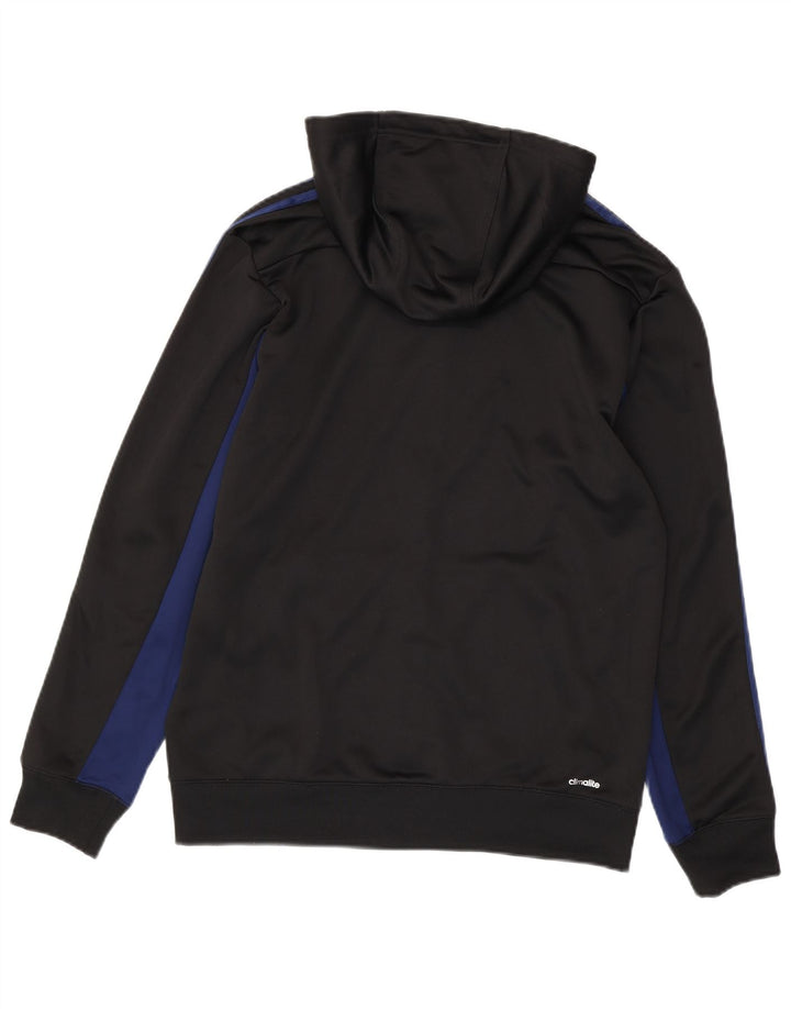 ADIDAS Mens Climalite Zip Hoodie Sweater Medium Black Colourblock