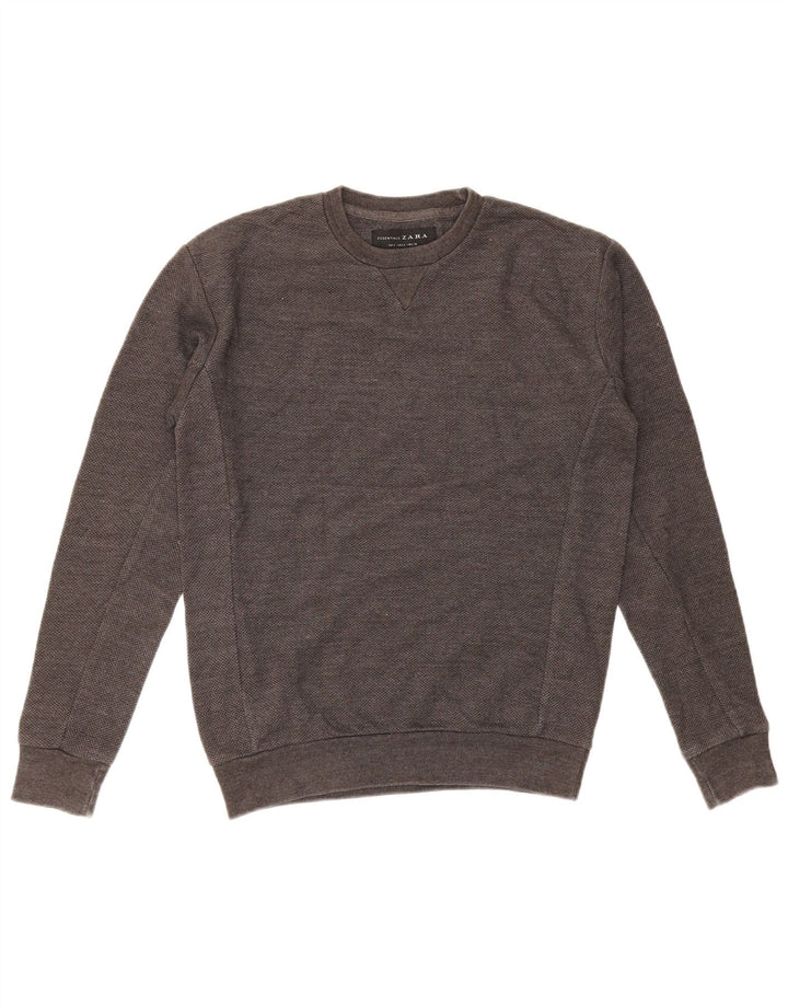 Felpa ZARA Uomo Maglione Piccolo Grigio Cotone