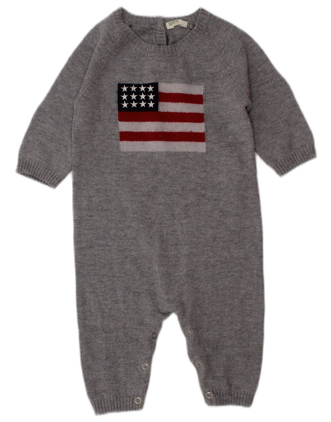 BENETTON Baby Boys Grafisk Jumpsuit 3-6 Måneder Grå