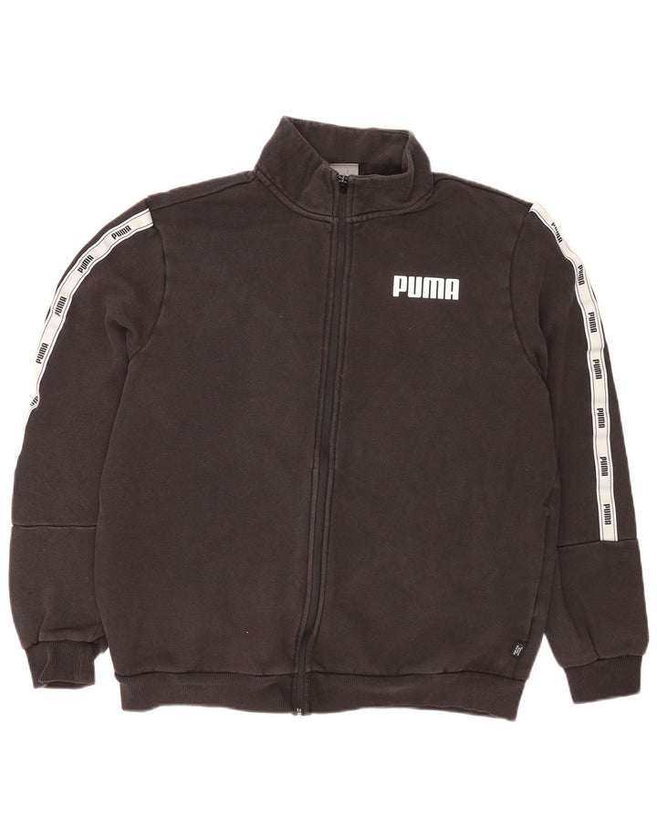 Puma Mens Graphic Tracksuit Top Jacket Large Grey Colourblock Cotton