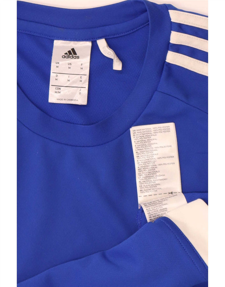 T-shirt Adidas Climalite da uomo Top in poliestere color block blu medio