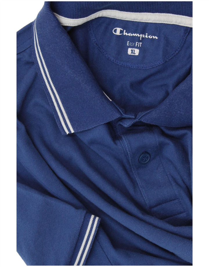 CHAMPION Mens Easy Fit Polo Shirt XL Blue