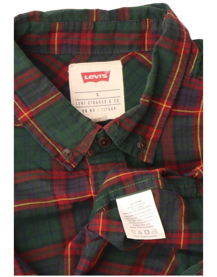 Levi's muška košulja mala zelena karirana pamuk