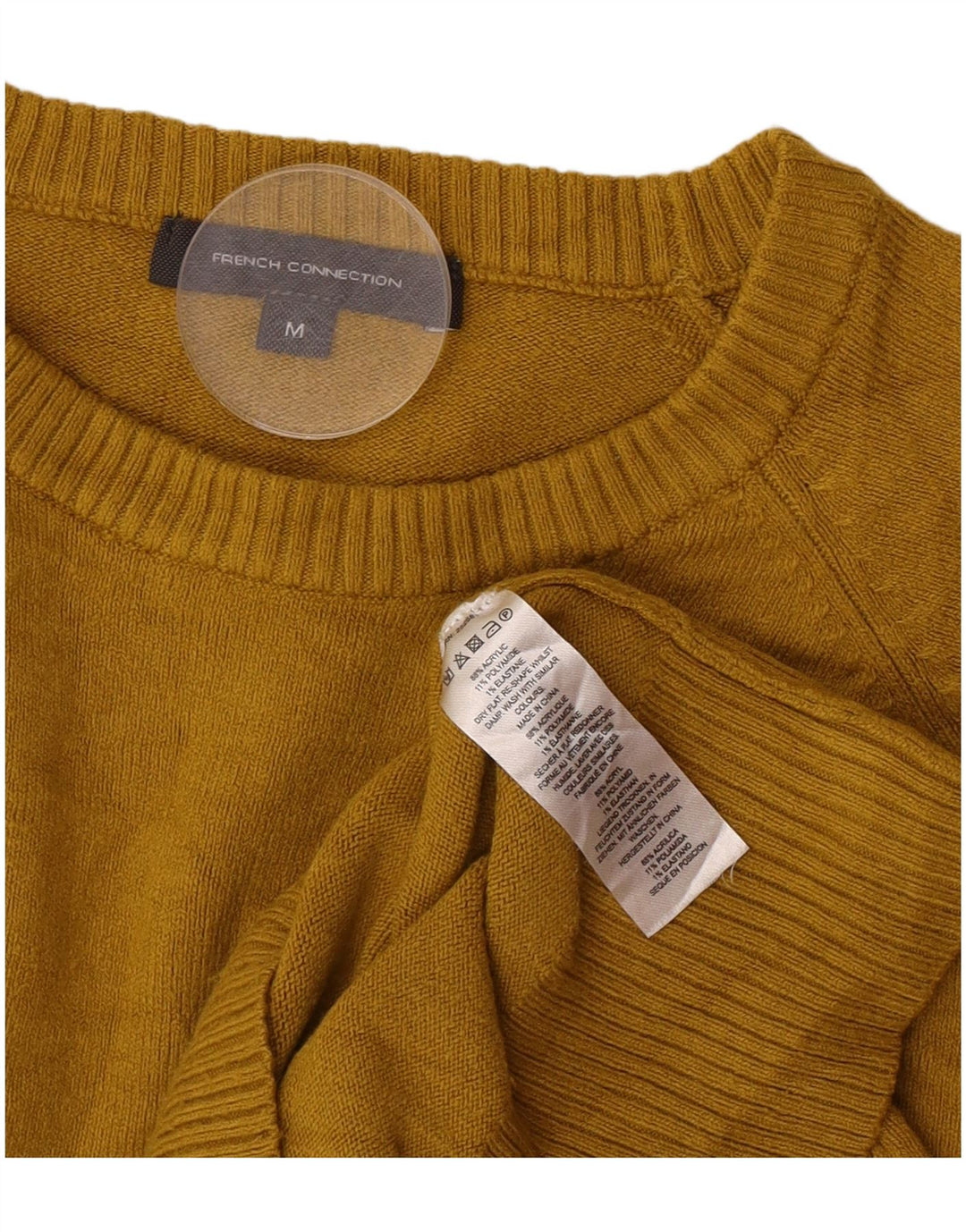 French Connection Womens Boat Neck Jumper Sweater UK 12 Medium Yellow
