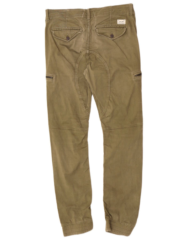 Calça cargo masculina Jack & Jones Anti Fit Joggers W31 L29 algodão cáqui