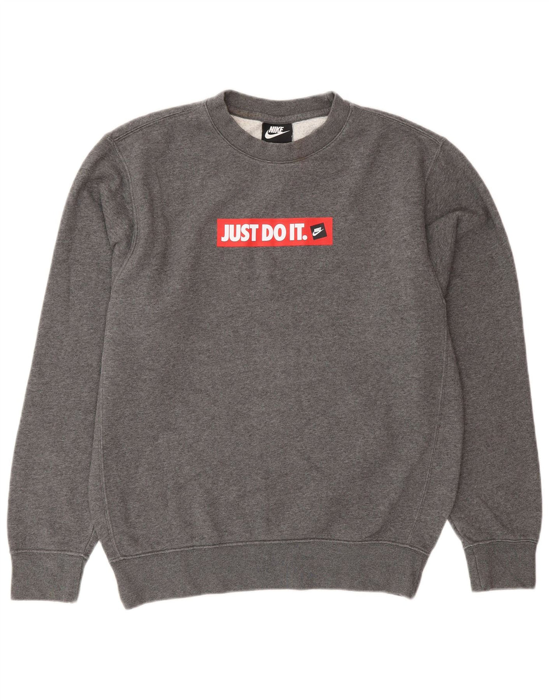 Nike Mens Graphic Sweatshirt Jumper Small Grey Cotton