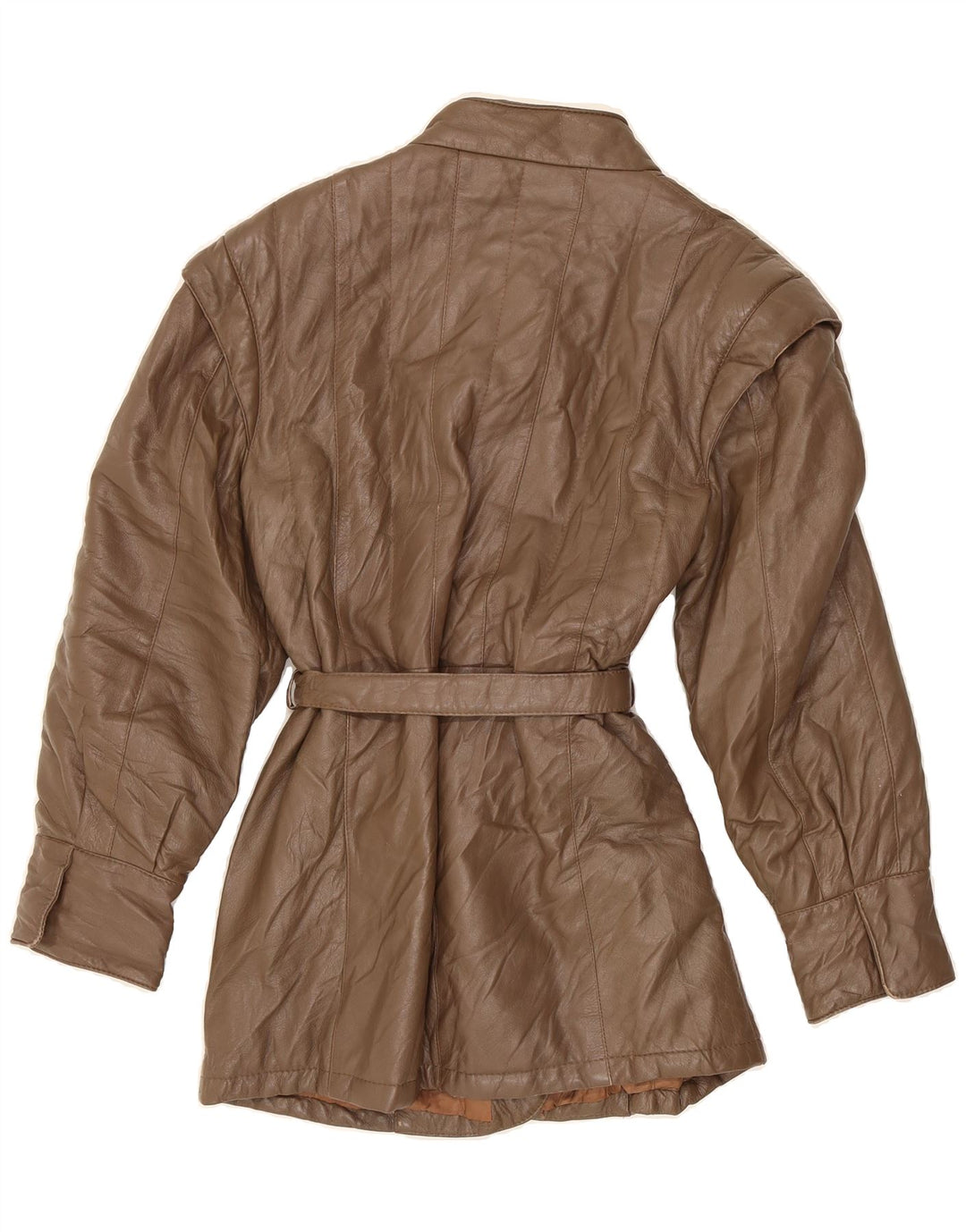 VINTAGE Womens Leather Coat IT 42 Medium Brown Leather Vintage Vintage and Second-Hand Vintage from Messina Hembry 
