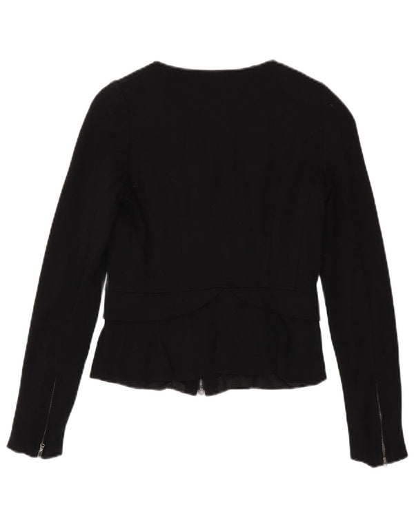 Max & Co. Womens Full Zip Blazer Jacket UK 8 Small Black Viscose