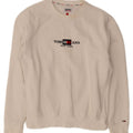 Tommy Hilfiger Herre Grafisk Sweatshirt Jumper Lille Hvid Bomuld
