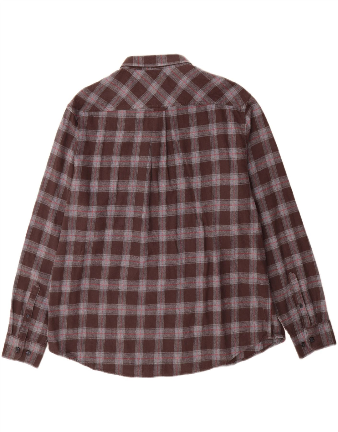 James Pringle Mens Flannel Shirt 2XL Brown Check Cotton