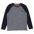 Top da uomo a maniche lunghe Superdry 2XL in cotone color block blu