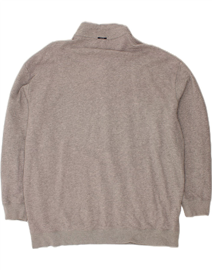 NAUTICA Mens Zip Neck Sweatshirt Jumper 3XL Grey Cotton Vintage Nautica and Second-Hand Nautica from Messina Hembry 