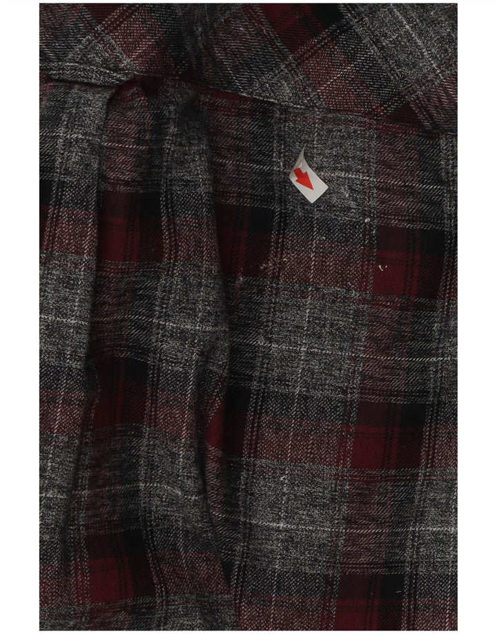 Marks & Spencer Mens Tailored Fit Flannel Shirt XL Grey Check Cotton