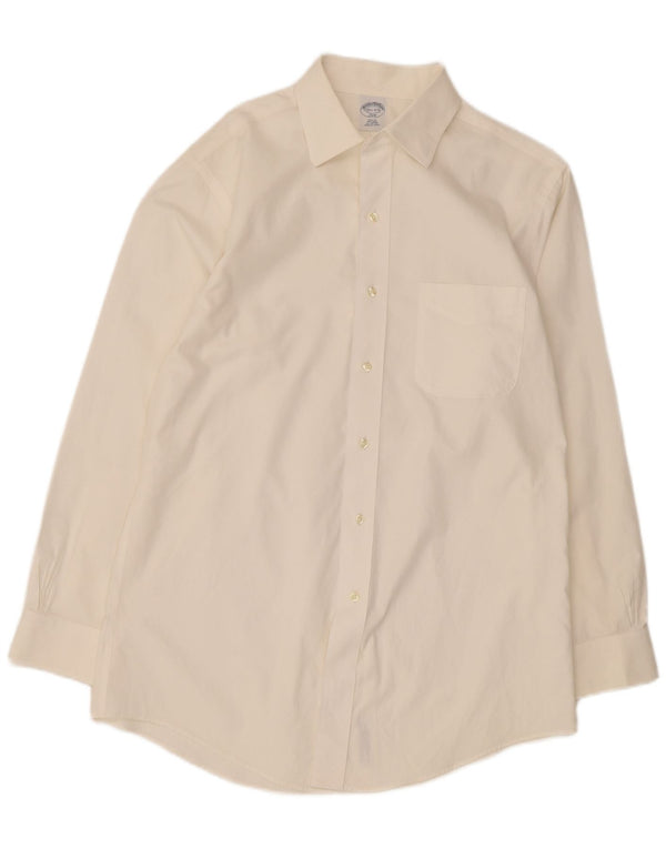 Brooks Brothers Mens 346 Slim Fit Shirt Size 15/5 Medium White Cotton