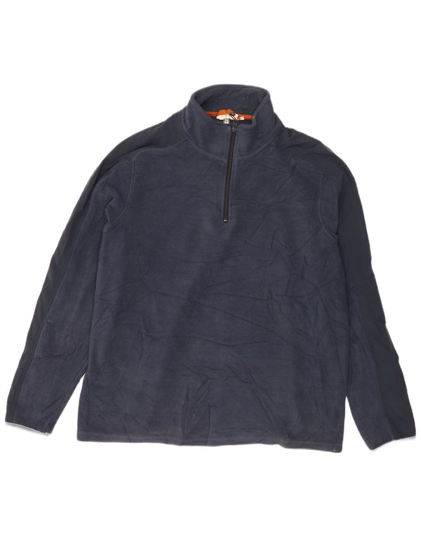 Mountain Warehouse Herre Zip Neck Fleece Jumper 2XL Navy Blue Polyester