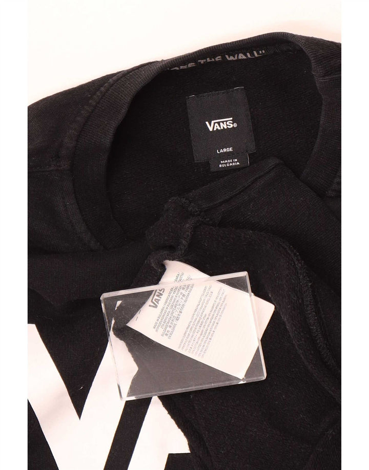 Vans Hombre Sudadera Gráfica Jumper Large Algodón Negro