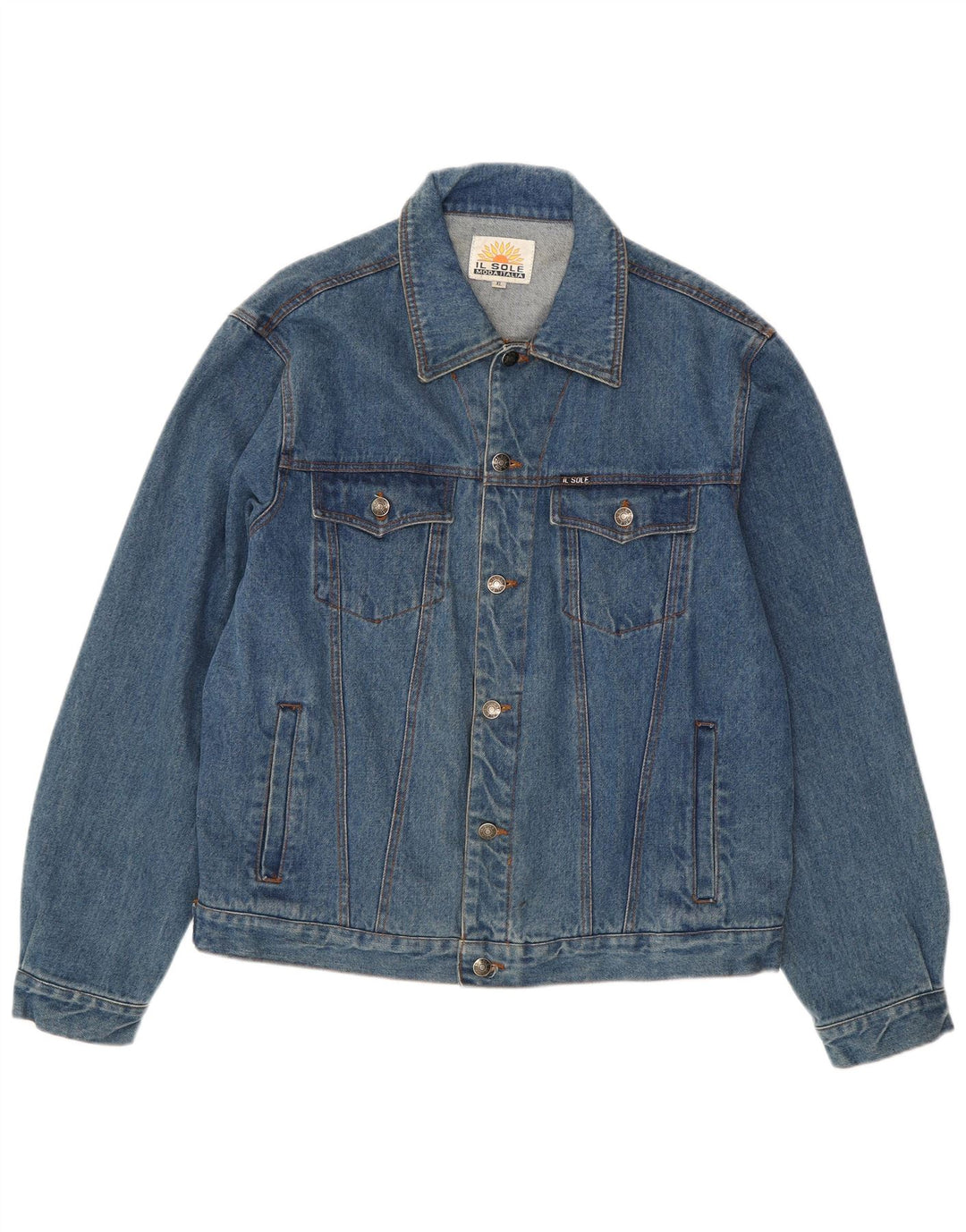 Vintage Mens Denim Jacket UK 42 XL Blue Cotton Classic