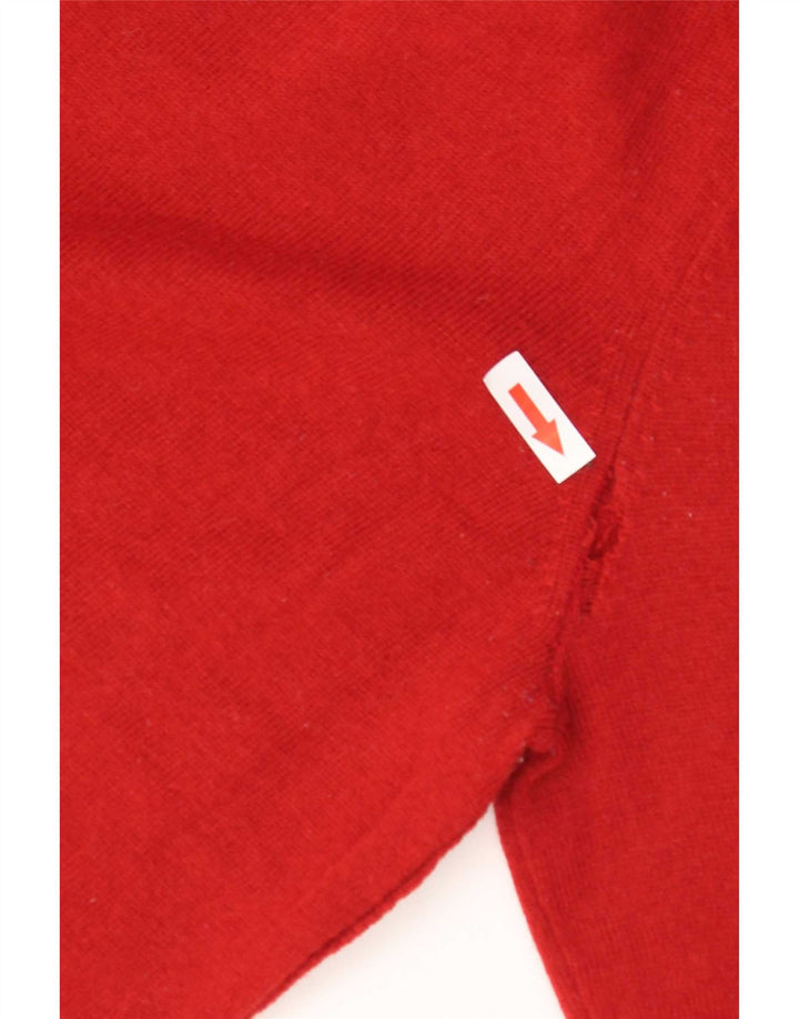 Napapijri Mens Crew Neck Jumper Sweater Medium Red Merino Wool