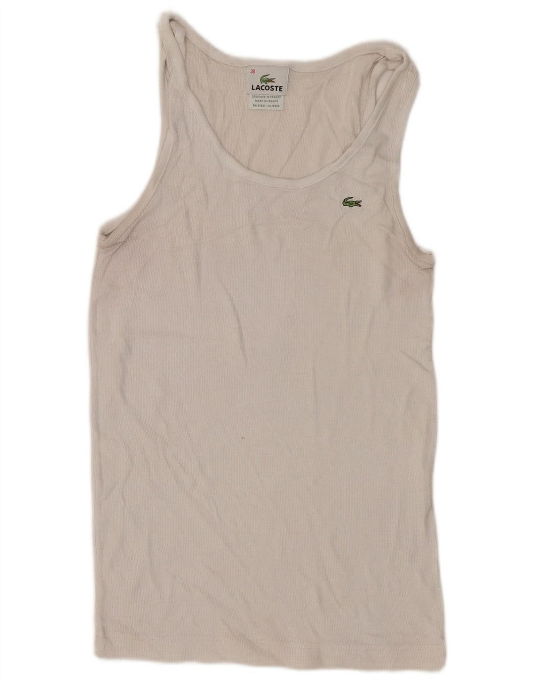 Canotta da donna Lacoste taglia 38 cotone bianco medio