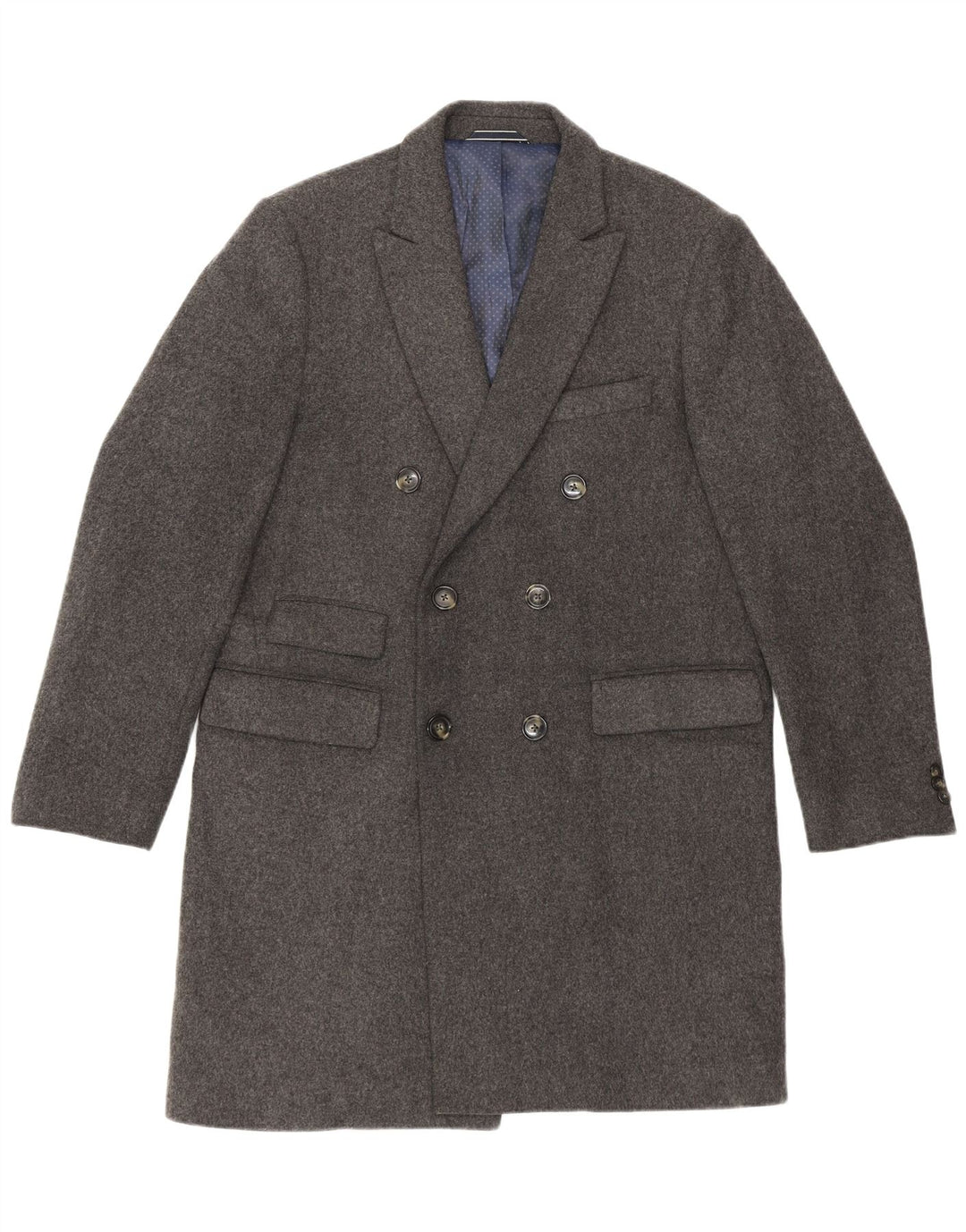 Gant Herren Zweireihiger Mantel UK 40 Große graue Wolle