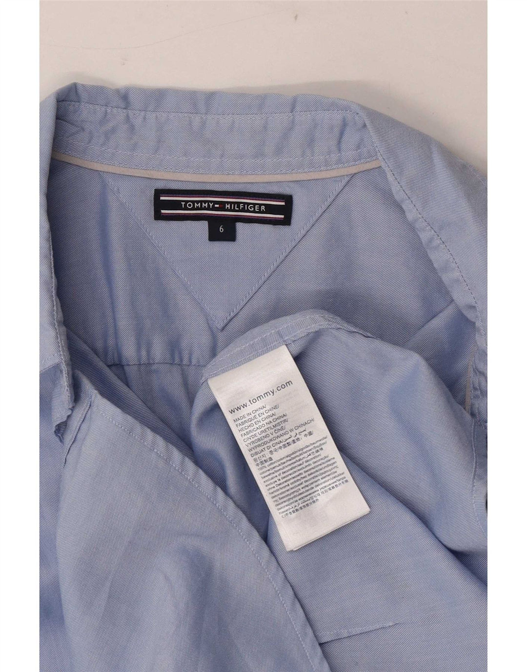 Camicia da donna Tommy Hilfiger US 6 cotone blu medio