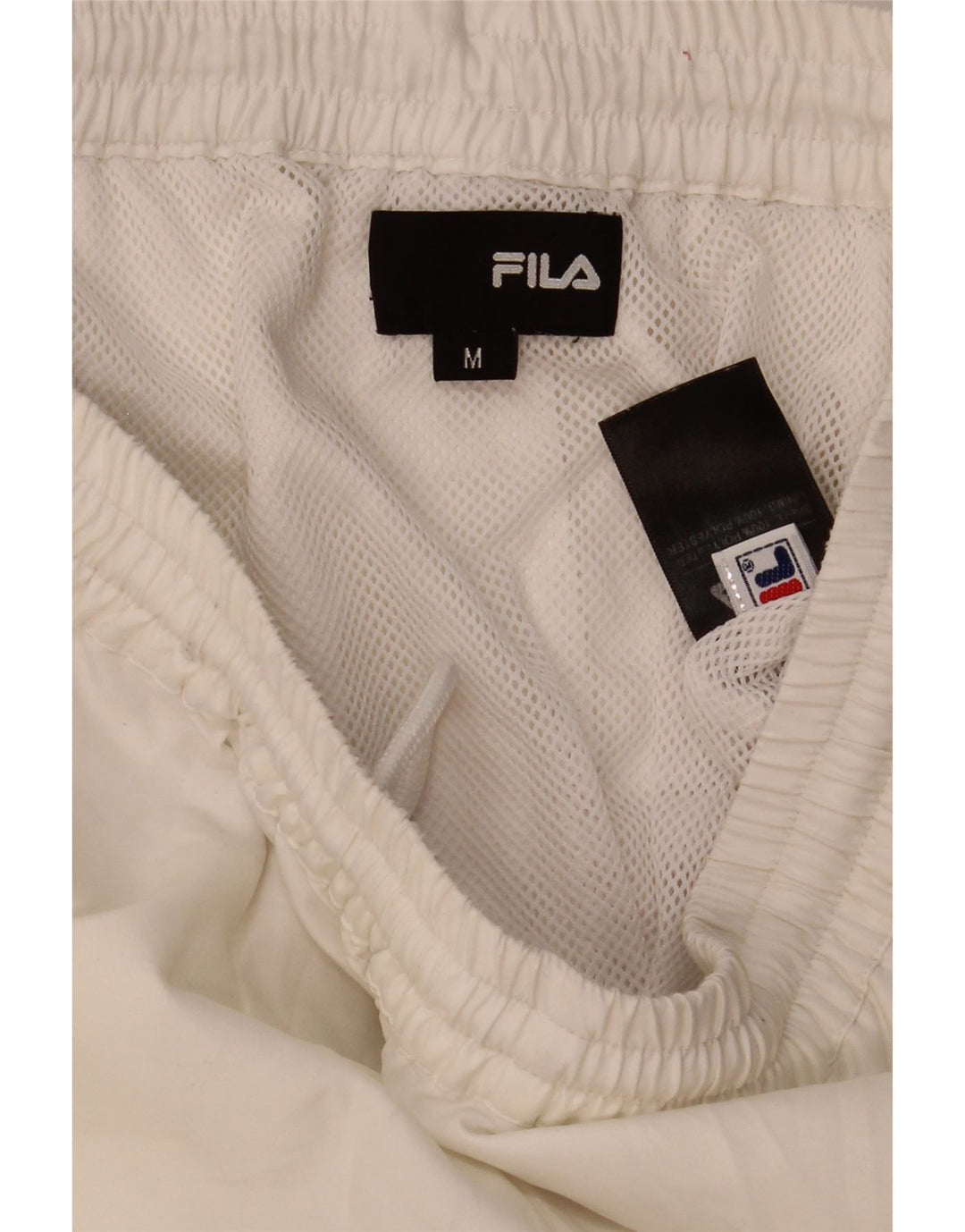 Pantaloncini sportivi da uomo Fila in poliestere a righe bianche medie