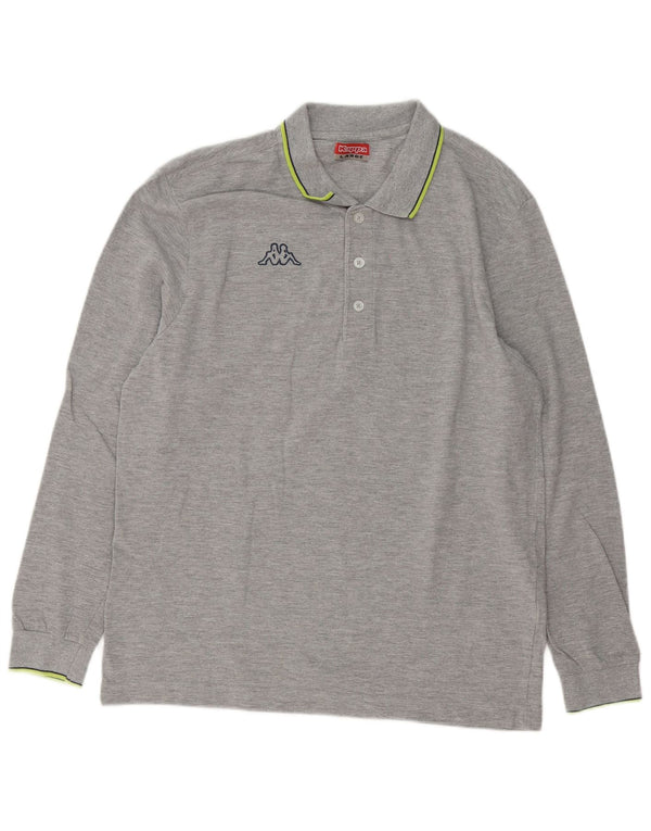 Kappa Langærmet Regular Fit Polo Shirt til mænd Stor grå bomuld