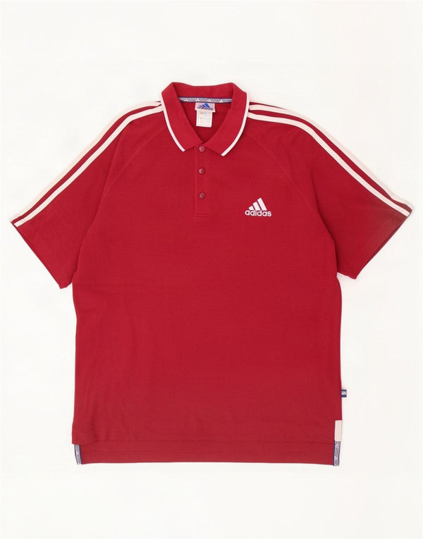 Adidas Mens Polo Shirt UK 40/42 Médio Borgonha Algodão