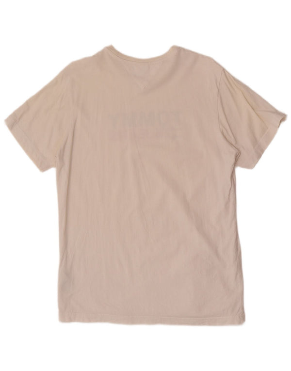 Tricou grafic Tommy Hilfiger pentru bărbați Top mediu din bumbac alb