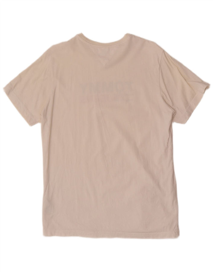 Tommy Hilfiger Herren-T-Shirt mit Grafik, mittelweiße Baumwolle
