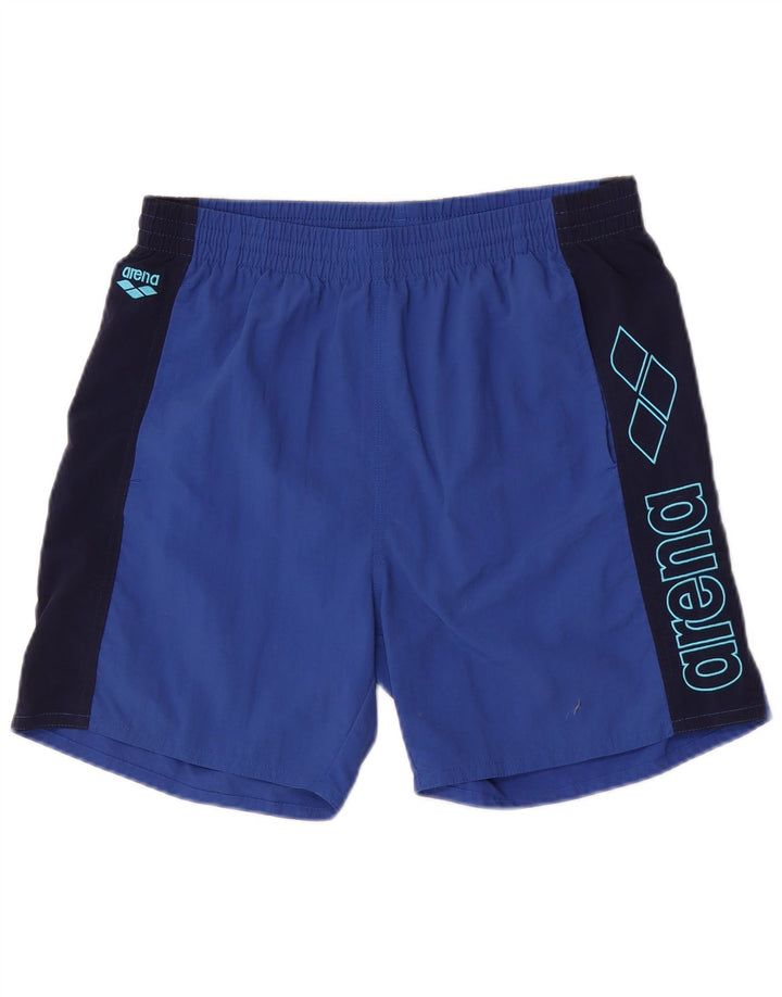 Pantaloncini da bagno con grafica da uomo Arena, grandi, in poliestere color block blu
