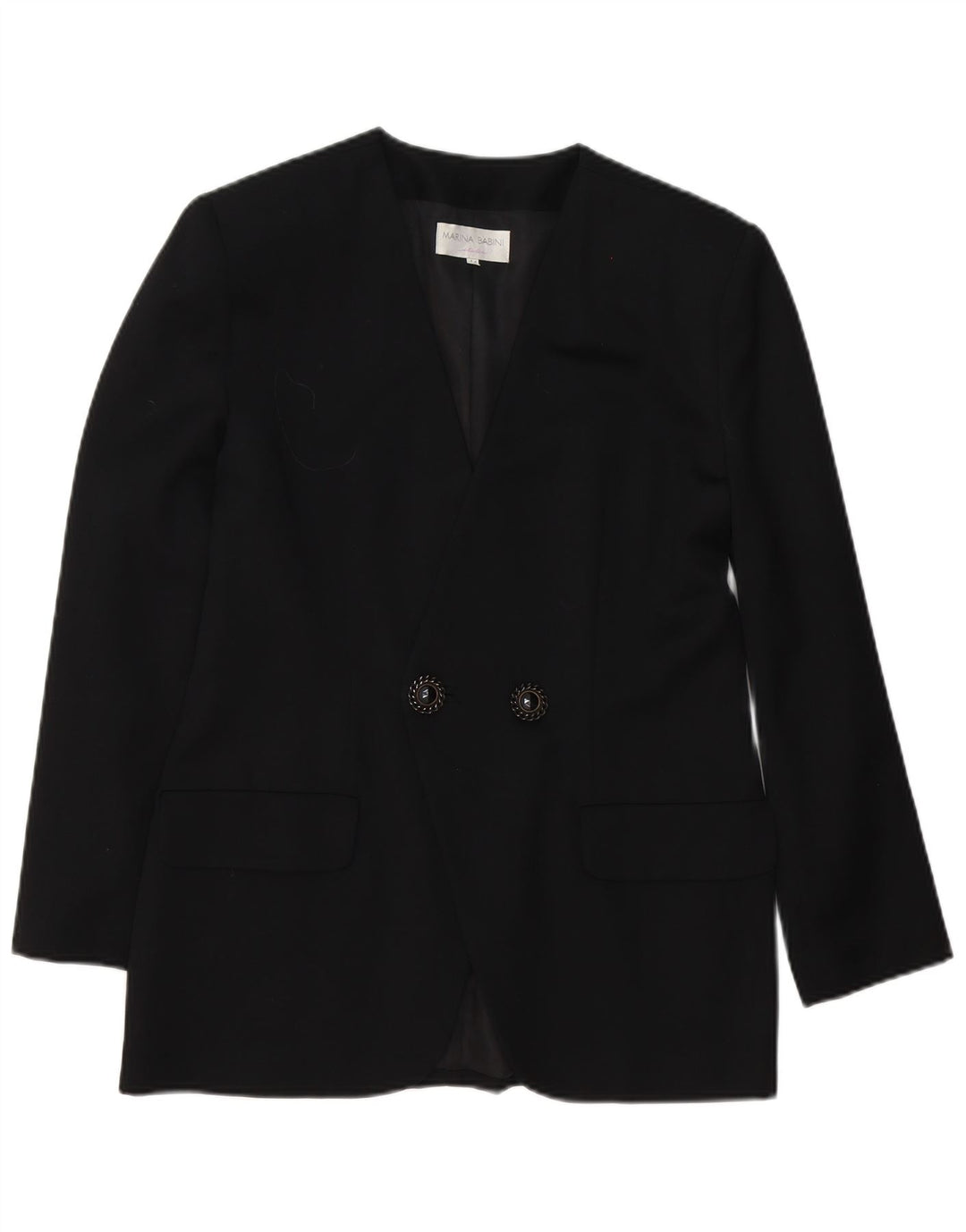 Jaqueta blazer feminina Marina Babini com peito duplo IT 44 lã preta média