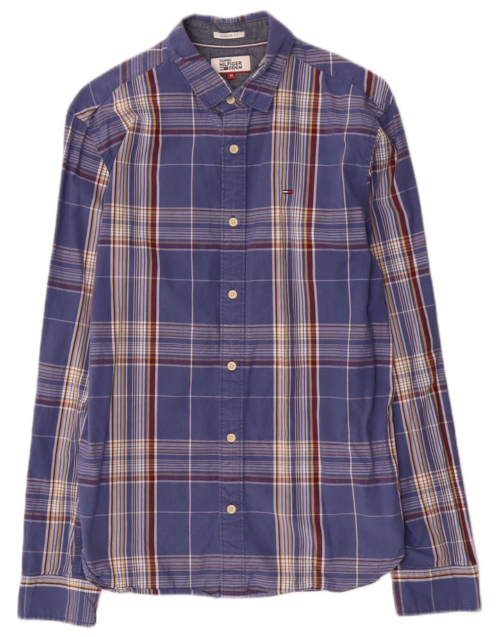 Tommy Hilfiger Mens Regular Fit Shirt Medium Blue Check Cotton