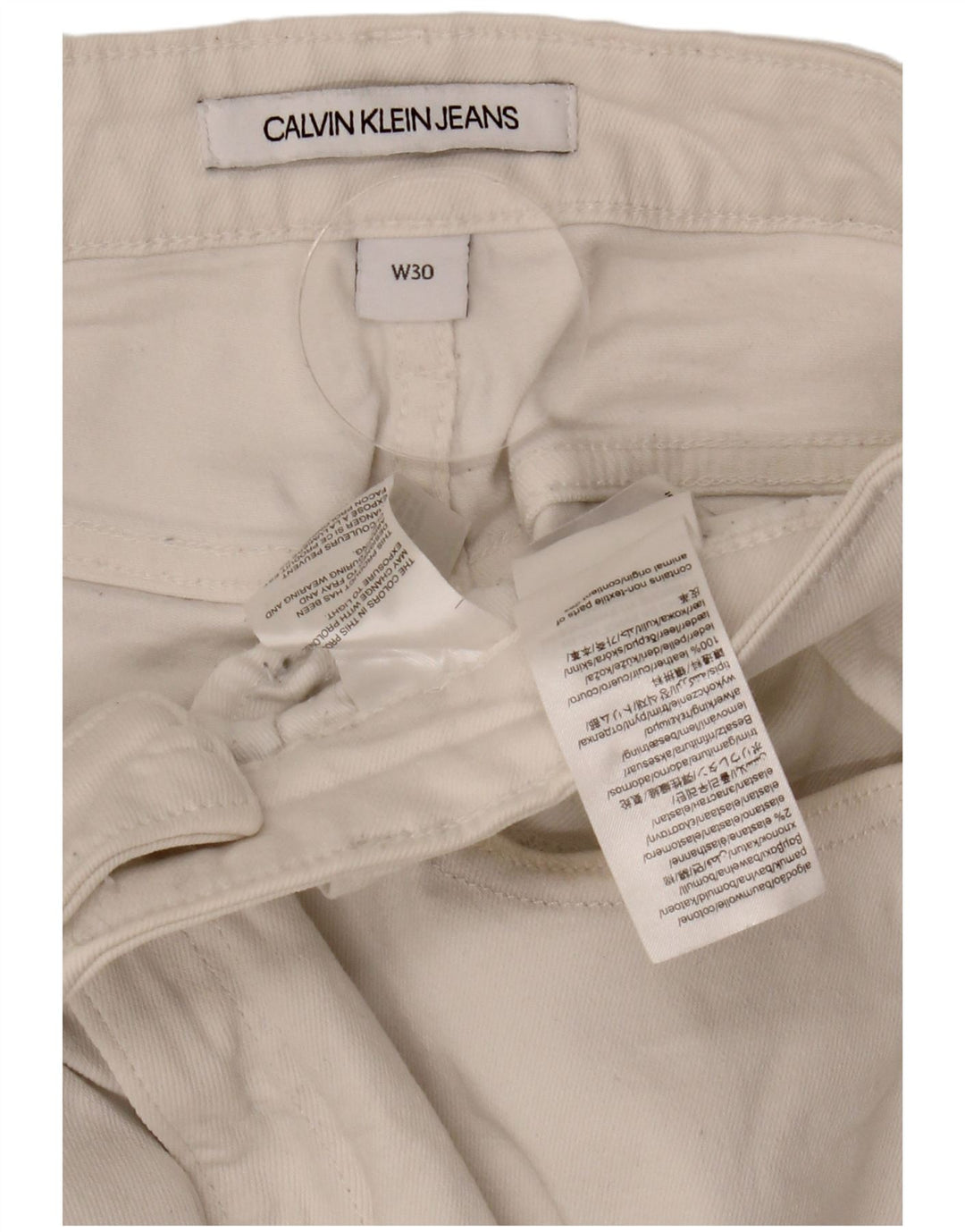 CALVIN KLEIN Womens Cropped Jeans W30 L24  White Cotton