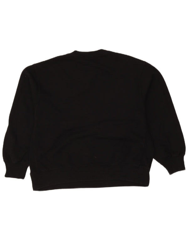 Zara Womens Oversized Sweatshirt Jumper UK 16 Large Black Cotton