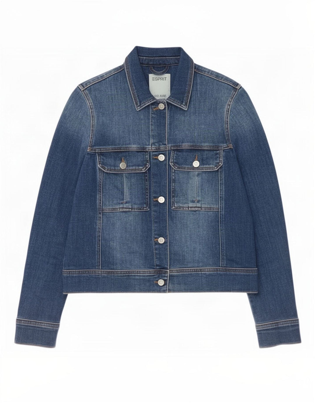 Esprit Veste en jean pour femme UK 12 Bleu moyen Coton